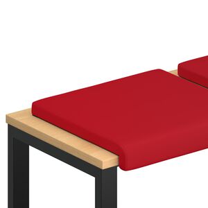 vidaXL Bankkissen 2 stk. Kunstleder Rot Tiefe 35 cm