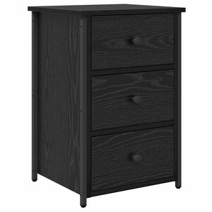 vidaXL Nachttisch mit Schubladen Schwarz Eichen-Optik 40 x 36 x 60 cm
