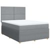 vidaXL Boxspringbett mit Matratze Hellgrau 160x200 cm Stoff