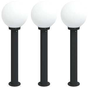 vidaXL Pollerleuchten 3 St&uuml;ck 80 cm Schwarz IP44