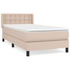 vidaXL Boxspringbett mit Matratze Cappuccino-Braun 80x200cm Kunstleder
