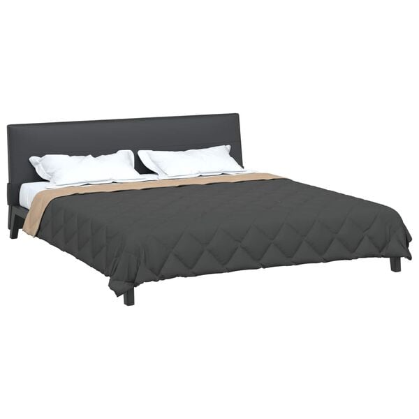 vidaXL Ganzjahresbettdecke Anthrazit und Taupe 240 x 260 cm Mikrofaser