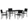 vidaXL Garten Essgruppe 5 stk. Schwarz Poly-Rattan