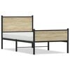 vidaXL Metallbett ohne Matratze Sonoma-Eiche 100x200 cm