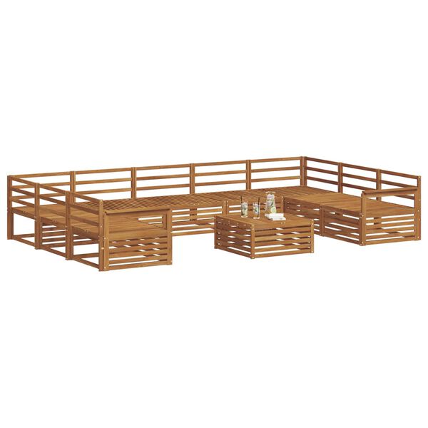 vidaXL Sofagarnituren 10 pcs Natur Massivholz Akazie