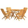 vidaXL 5-tlg. Garten-Essgruppe Massivholz Teak