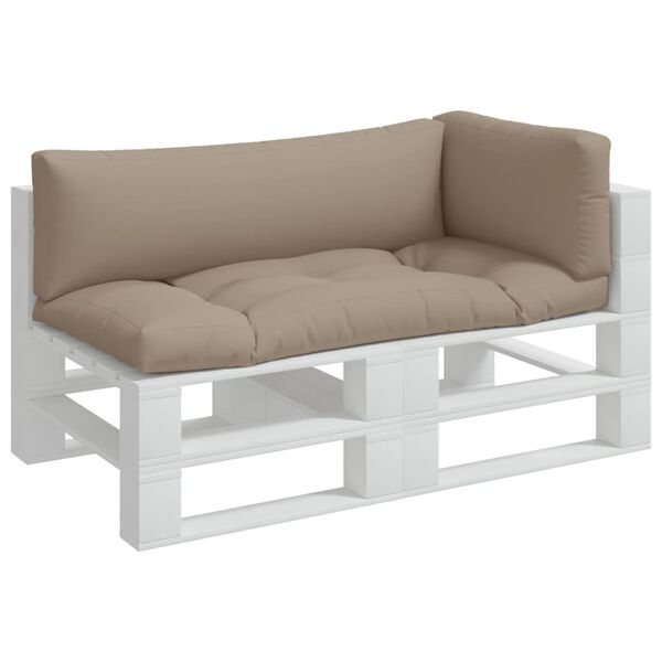 vidaXL Palettenkissen 3-tlg. Taupe Stoff