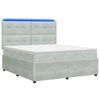 vidaXL LED Boxspringbett mit Matratze Hellgrau 140 x 190 cm Samt