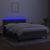 vidaXL Boxspringbett mit Matratze & LED Dunkelgrau 140x190 cm Stoff