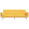 vidaXL Schlafsofa 2-Sitzer mit 2 Kissen Gelb Stoff