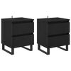 vidaXL Nachttisch 2 stk. Schwarz Eichen-Optik 40 x 35 x 50 cm