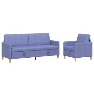 vidaXL Sofa Set mit Stauraum 2 stk. Jeans blau Polyester