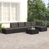 vidaXL 6-tlg. Garten-Lounge-Set mit Kissen Schwarz Poly Rattan