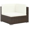 vidaXL 6-tlg. Garten-Lounge-Set mit Auflagen Poly Rattan Braun