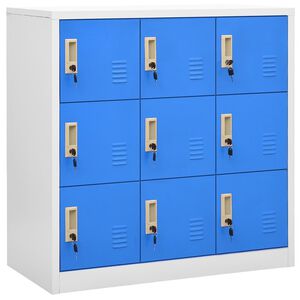 vidaXL Schlie&szlig;fachschrank Hellgrau und Blau 90x45x92,5 cm Stahl