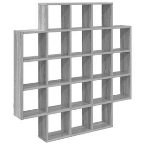 vidaXL Wandregal Sonoma-Grau 100 x 13 x 100 cm Holzwerkstoff