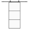 vidaXL Schiebet&uuml;r mit Beschlag Schwarz 90x205 cm ESG-Glas