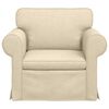 vidaXL Sofa 60cm Creme Metall