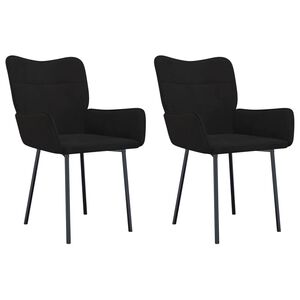 vidaXL Esszimmerst&uuml;hle 2 Stk. Schwarz Samt
