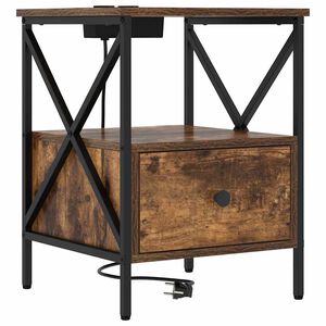 vidaXL Nachttisch Ger&auml;ucherte Eiche 41,5 x 40,5 x 55 cm Holzwerkstoff