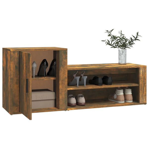 vidaXL Schuhschrank R&auml;uchereiche 130x35x54 cm Holzwerkstoff