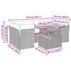 vidaXL 7-tlg. Garten-Sofagarnitur mit Kissen Beige Poly Rattan