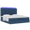 vidaXL Ottoman-Bett mit Matratze & LEDs Blau 180x200 cm Stoff