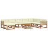 vidaXL Outdoor-Sofagarnitur mit Kissen 9 pcs Natur und Creme
