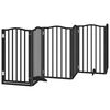vidaXL 15-tlg. Hundetor mit T&uuml;r Faltbar Schwarz 750 cm Pappelholz