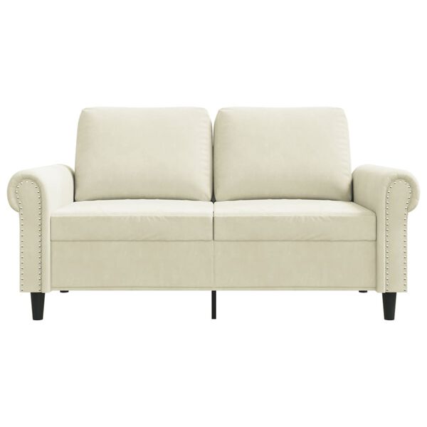 vidaXL 2-Sitzer-Sofa Creme 120 cm Samt
