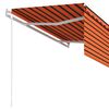 vidaXL Markise Automatisch Einziehbar mit Volant 3,5x2,5m Orange Braun