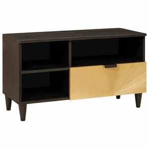 vidaXL TV-Schr&auml;nk Schwarz und Gold 80 x 33 x 46 cm Holzwerkstoff