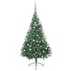 vidaXL K&uuml;nstlicher vorbeleuchteter Weihnachtsbaum Gr&uuml;n 180 cm PVC