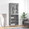 vidaXL Highboard Betongrau 69,5x34x180 cm Holzwerkstoff