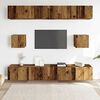 vidaXL 6-tlg. TV-Schrank-Set Wandmontage Altholz-Optik Holzwerkstoff