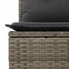 vidaXL Gartensofa mit Kissen 3-Sitzer Grau Poly Rattan