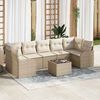 vidaXL Garten-Sofa-Set mit Kissen mit Speicher 8 pcs Beige und Creme