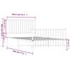 vidaXL Bettgestell mit Kopf- und Fußteil Metall Weiß 100x190 cm