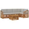 vidaXL Outdoor-Sofagarnitur 6 Stk. Nat&uuml;rlich und Hellgrau Polyester