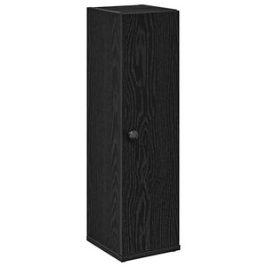 vidaXL Badezimmerschrank mit Rollenhalter Schwarz 20,5x22x72 cm