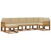 vidaXL Outdoor-Sofagarnitur mit Kissen 7 pcs Natur und Beige Polyester