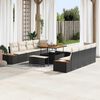 vidaXL Gartensofa-set 11 pcs Schwarz Poly-Rattan