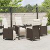 vidaXL Garten Essgruppe mit Kissen 5 pcs Braun Poly Rattan