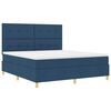 vidaXL Boxspringbett mit Matratze mit Kopfteil Blau 180 x 200 cm Stoff
