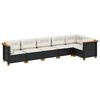 vidaXL 6-tlg. Garten-Sofagarnitur mit Kissen Schwarz Poly Rattan