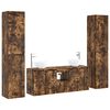 vidaXL Badezimmerm&ouml;bel-Set 5 stk. Ger&auml;ucherte Eiche 33 x 34,5 x 160 cm