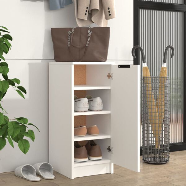 vidaXL Schuhschrank Weiß 30x35x70 cm Holzwerkstoff