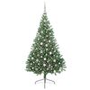 vidaXL K&uuml;nstlicher vorbeleuchteter Weihnachtsbaum Gr&uuml;n 210 cm PVC