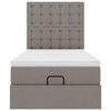 vidaXL Ottoman-Bett mit Matratze & LEDs Taupe 90x190 cm Stoff