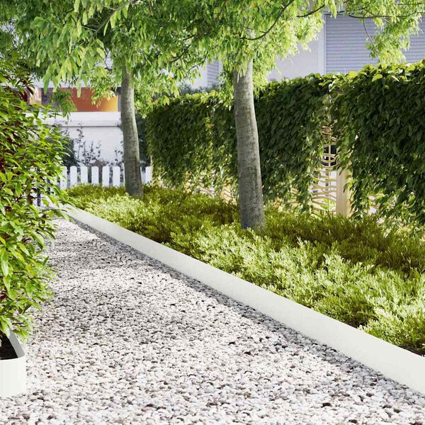 vidaXL Raseneinfassung 50 pcs Weiß 100 x 0,05 x 20 cm